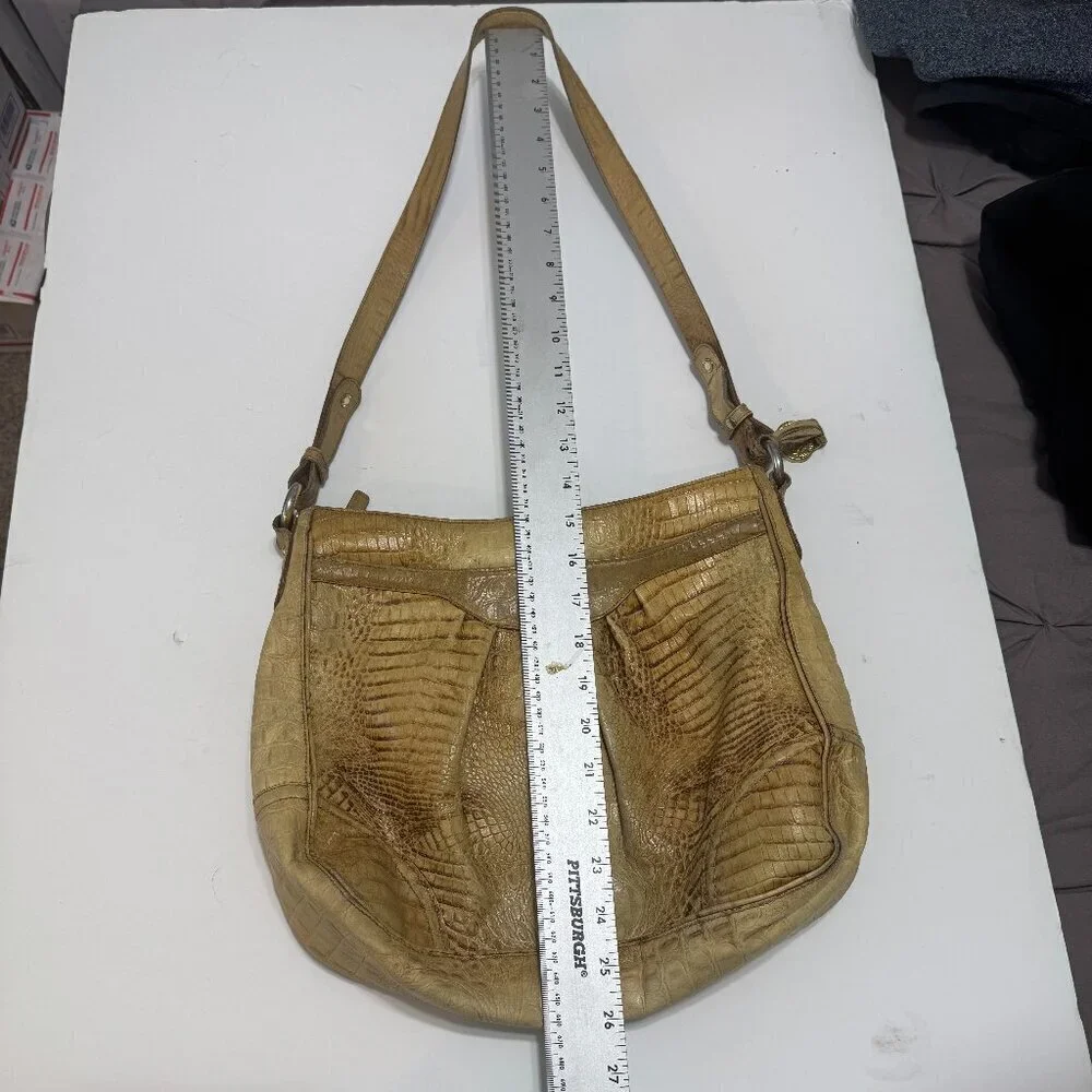 Brahmin Bag Women's Shoulder Purse Yellow Brown Multicolor Multiple Pockets